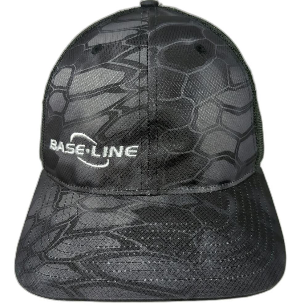 Richardson Trucker Hat Gray One Size Camo Base Line Snapback Mesh Polyester Cap